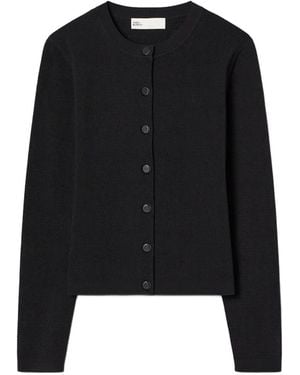 Tory Burch Strickjacke Aus Viskose-Pointelle - Schwarz