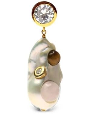 Sharra Pagano Inclusion Baroque-Pearl Earring - White
