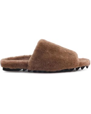 Peter Non Textured Slip-On Sandals - Brown