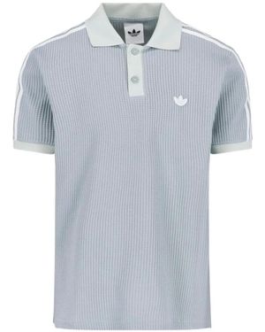 adidas Poloshirt Mit Waffelstrick-Muster - Blau