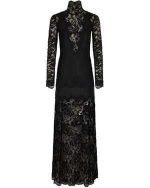 Rabanne Lace-Panelled Maxi Dress - Black