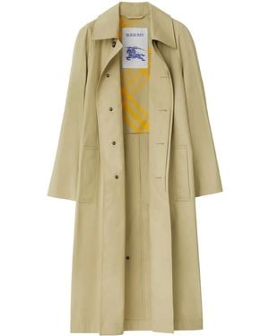 Burberry Short Bradford Cotton Trench Coat - Natural
