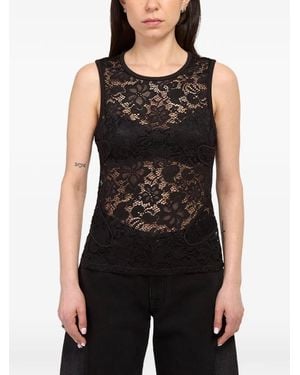Eckhaus Latta Seraph Lace Tank Top - Black