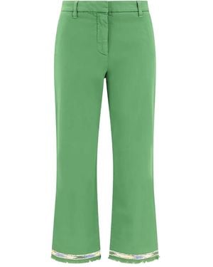 True Royal Frayed-Hem Pants - Green