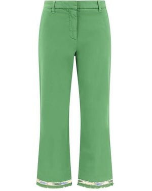 True Royal Pantalones con dobladillo deshilachado - Verde