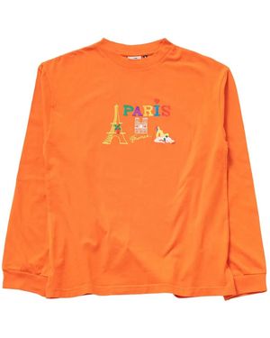 Carne Bollente T-Shirt Kisses From Paris À Broderies - Orange