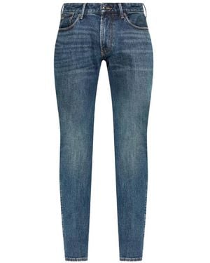 Emporio Armani Faded Slim-Fit Jeans - Blue