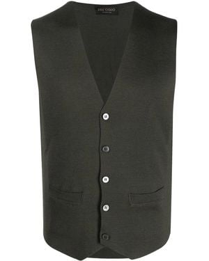 Dell'Oglio V-Neck Fine-Knit Vest - Green