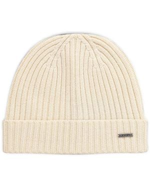 Joop! Francis Ribbed-Knit Beanie Hat - Natural