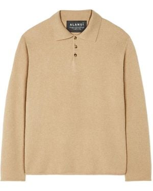 Alanui Finest Long-Sleeves Polo Shirt - Natural