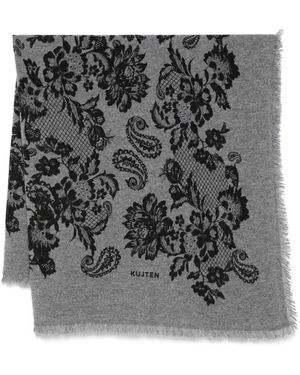 Kujten Écharpe À Fleurs - Black