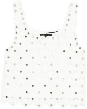 Maje Embellished Top - White
