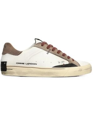 Crime London Deconstructed Distressed-Effect Panelled Trainers - Natural