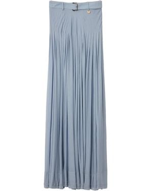 Burberry Pleated Crepe Jersey Maxi Skirt - Blau