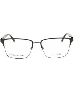 Guess Rectangle-Frame Glasses - Black