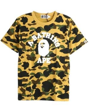 A Bathing Ape 1St Camo Logo-Print T-Shirt - Metallic