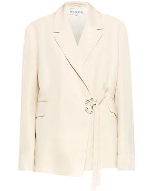 JW Anderson Wrap-Design Metal-Detail Jacket - Natural
