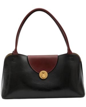 Versace Vivian Leather East/West Shoulder Bag - Black