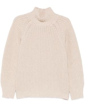 Liviana Conti High-Neck Knitwear - Natural