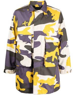 The Power for the People Camouflage-Pattern Cotton Cargo Jacket - Gray