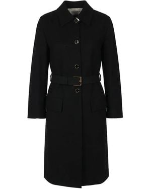 Valentino Garavani Manteau Ceinturé À Détail Vlogo - Black