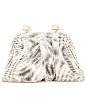 Benedetta Bruzziches Clutch mit Kristallverzierung - Weiß