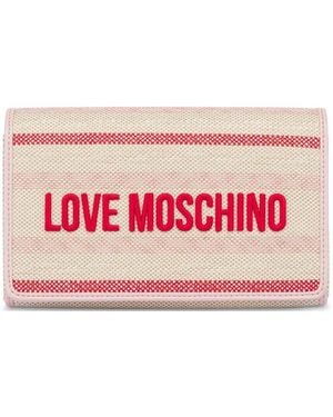 Love Moschino Embroidered-Logo Crossbody Bag - Pink