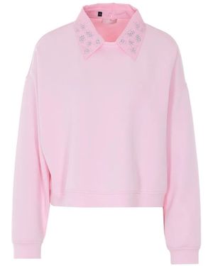 Liu Jo Strass-Collar Sweatshirt - Pink