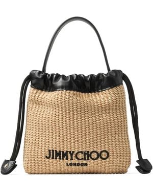 Jimmy Choo Drawstring Pouch Logo-Embroidered Mini Bag - Natural