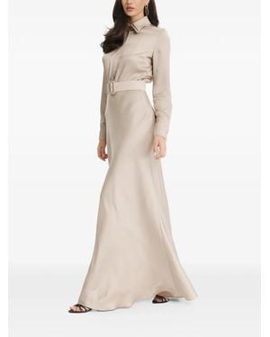 Il Volo Kate Belted Silk Maxi Dress - Natural
