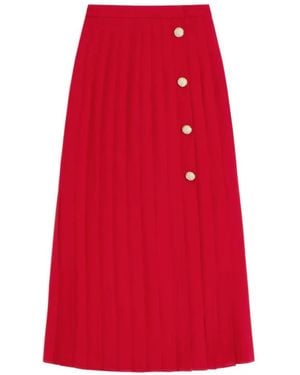 Valentino Garavani Georgette Midi Skirt - Red