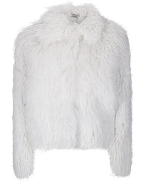 Tagliatore Faux-Fur Collar Jacket - White