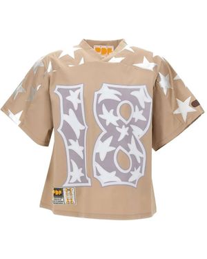 PDF Graphic-Print Star-Motif T-Shirt - Natural