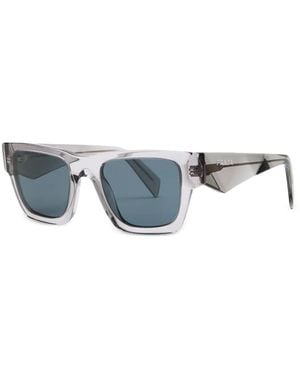 Prada Zonnebril Met Rechthoekig Montuur - Blauw
