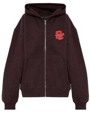 P.E Nation Tidal Logo-Print Hoodie - Red