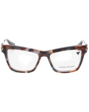 Longchamp Tortoiseshell-Effect Rectangle-Frame Glasses - Multicolor