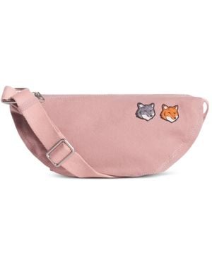 Maison Kitsuné Embroidered Shoulder Bag - Pink