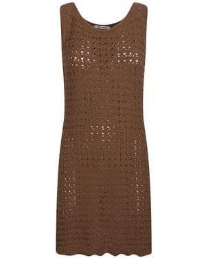 hinnominate Crochet-Knit Sleeveless Dress - Brown