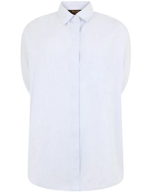 Moorer Camicia A Righe Verticali - Bianco