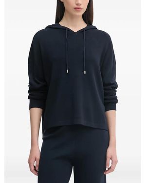 Benetton Sudadera Con Capucha Con Cordones Y Abertura Lateral - Azul