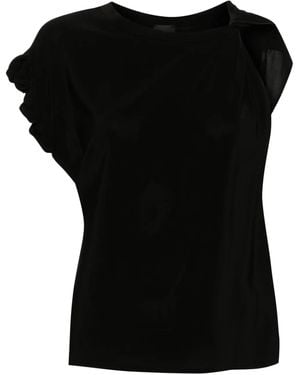 Pinko Asymmetric Crepe Blouse - Black