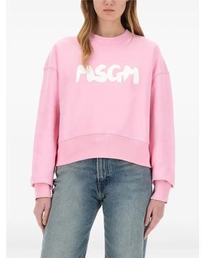 MSGM Logo-Print Sweatshirt - Red