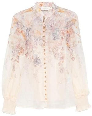 Zimmermann Hemd Mit Blumenprint - Weiß
