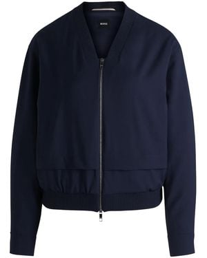 BOSS Layered-Effect Jacket - Blue