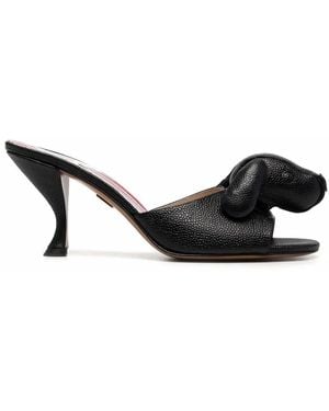 Thom Browne Mules Con Motivo Hector - Negro