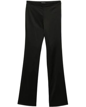 Balenciaga High Waist Fitted Satin Pants - Black