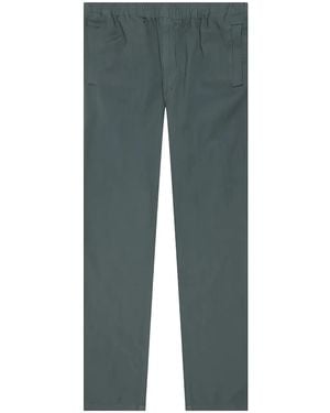 Undercover Elasticated-Waist Herringbone Straight Trousers - Blue