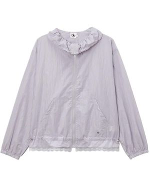 B+ AB Ruffled Lace Cotton Jacket - Purple