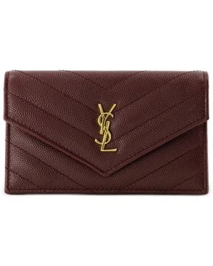 Saint Laurent Cassandre Fragments Card Holder - Purple