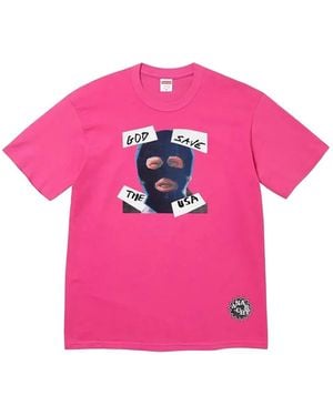 Supreme God Save Us Graphic-Print T-Shirt - Pink